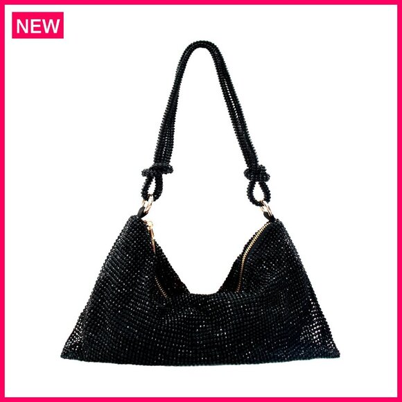Handbags - Rhinestone Evening Bag Sparkly Hobo Purse Formal Party Wedding Prom